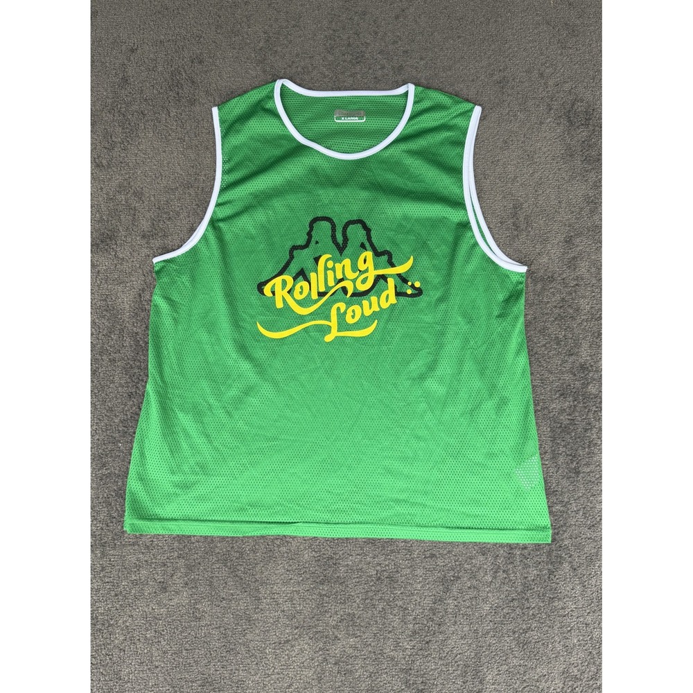 Kappa Rolling Loud Green Mesh Festival Jersey Tank Top Mens XL Sleeveless